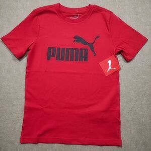 Puma Red Short Sleeve Logo Boys T-shirt -Q
